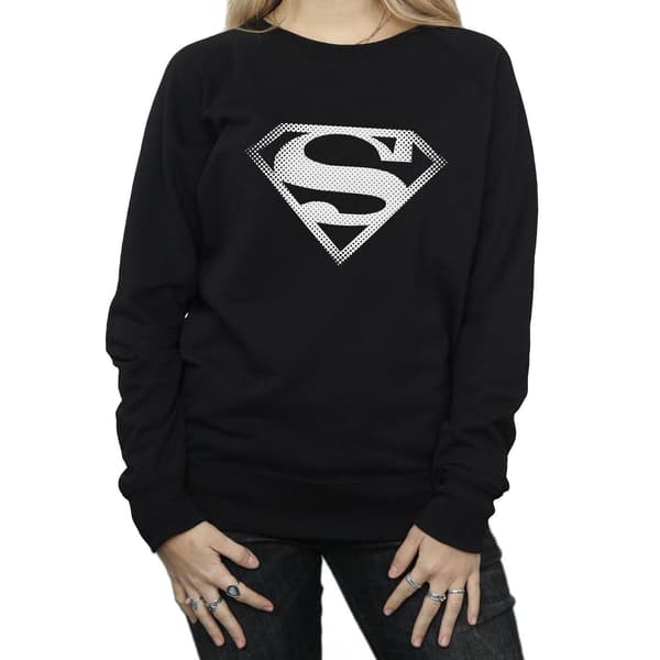 DC Comics Dam/Dam Superman Spot Logotyp Tröja S Svart Black S