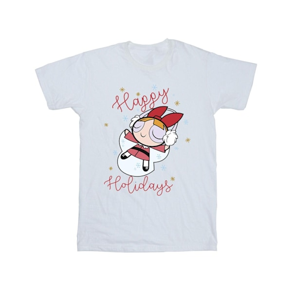 The Powerpuff Girls Girls Happy Holidays Bomull T-shirt 5-6 år White 5-6 Years