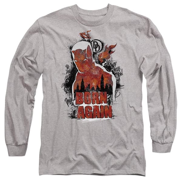 Daredevil Unisex Vuxen Born Again Graffiti Heather Långärmad Heather Grey S