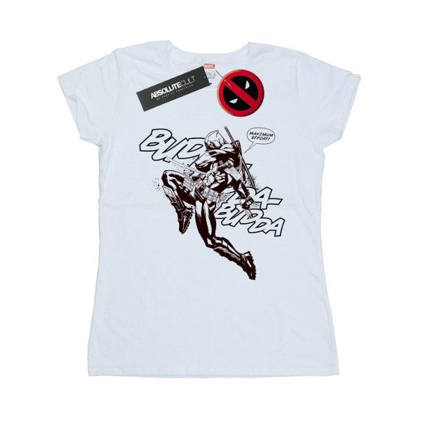 Marvel Womens/Ladies Deadpool Budda Budda Cotton T-Shirt XL Whi White XL
