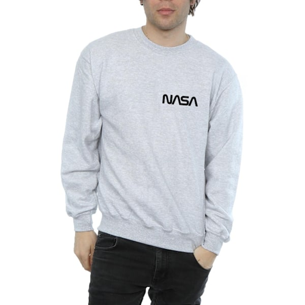 NASA Herr Modern Logo Bröst Sweatshirt S Sports Grey Sports Grey S