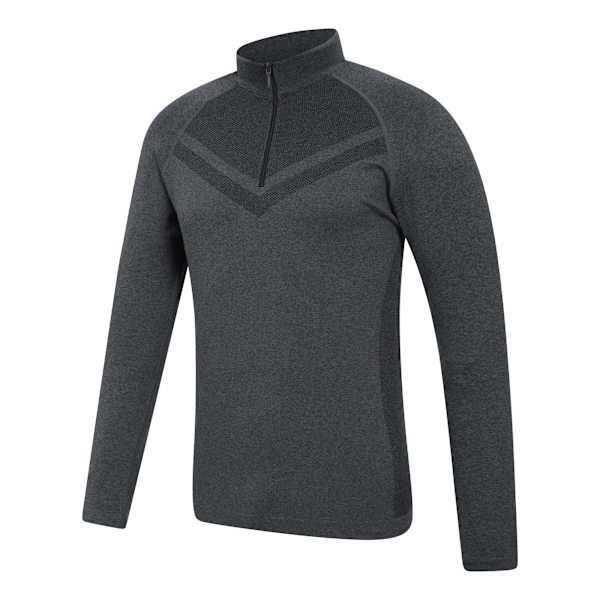 Mountain Warehouse Ventina Seamless Zip Neck Base Layer Topp för Herr Charcoal M-L