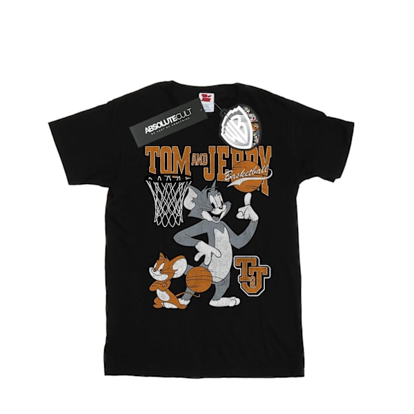 Tom And Jerry Girls Spinning Basketball Bomull T-shirt 12-13 År Black 12-13 Years