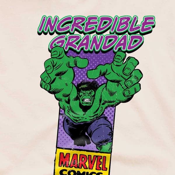 Marvel Comics Herr Incredible Grandad Hulk Corner Box T-Shirt L Natural L