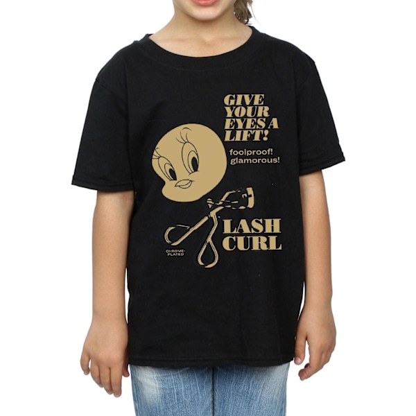 Looney Tunes Girls Tweety Pie Lash Curl Bomull T-shirt 9-11 År Black 9-11 Years