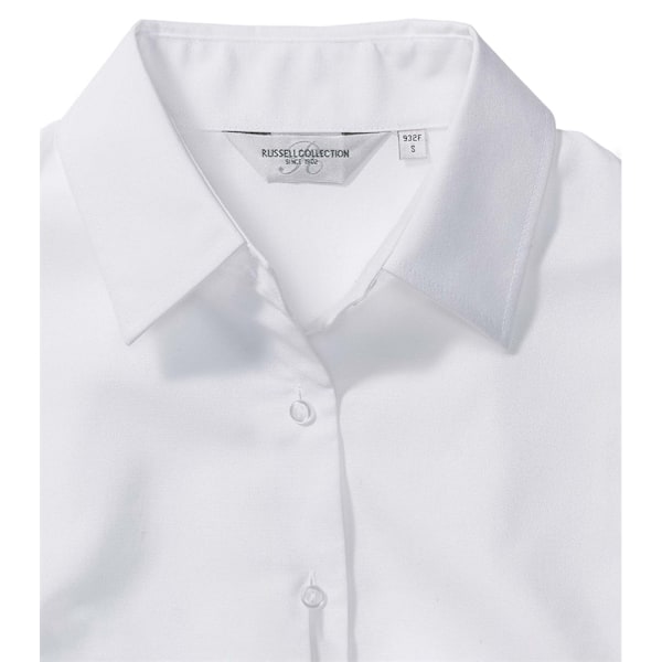 Russell Collection Dam/Kvinnors Långärmad Easy Care Oxford S White 3XL