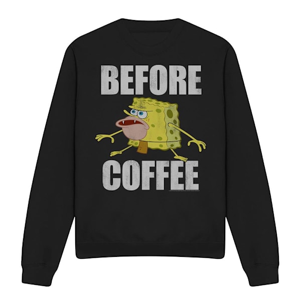 SvampBob Fyrkant Unisex Vuxen Innan Kaffe Meme Sweatshirt Black S
