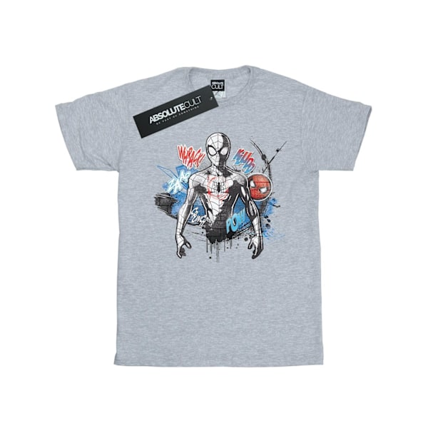 Marvel Girls Spider-Man Graffiti Pose Bomull T-shirt 12-13 år Sports Grey 12-13 Years