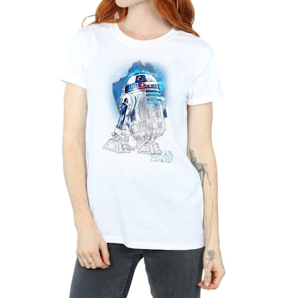 Star Wars Dam/Damer The Last Jedi R2-D2 Borstad Bomull Pojkvän White 3XL