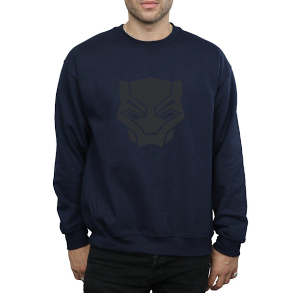 Marvel Herr Svart Panter Svart På Svart Sweatshirt S Marinblå Navy Blue S