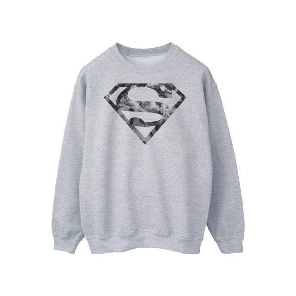 Superman Män Marble Effect Logo Sweatshirt S Sports Grey Sports Grey S