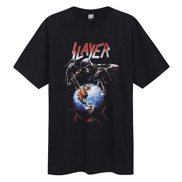 Amplified Unisex Adult Intourvention Slayer T-Shirt S Charcoal Charcoal S