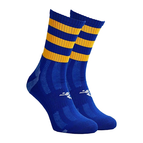 Precision Barn/Barn Pro Randiga Gaelic Mellanhöga Strumpor 12 UK Barn Royal Blue/Amber Glow 12 UK Child-2 UK