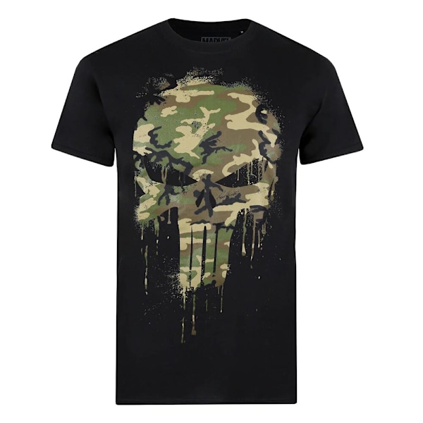 The Punisher Camo Logo T-shirt XXL Svart/Grön Black/Green XXL