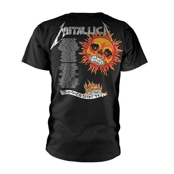 Metallica Unisex Flaming Skull Tour ´94 T-shirt S Svart Black S