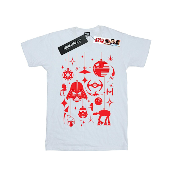 Star Wars flickor juldekorationer bomull T-shirt 7-8 år White 7-8 Years