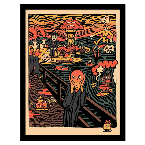 Killer Acid Scream inramad affisch 40cm x 30cm Multifärgad Multicoloured 40cm x 30cm