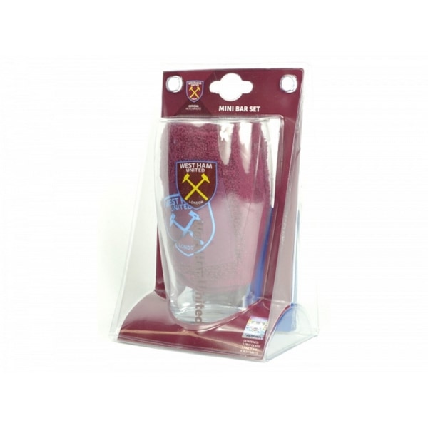 West Ham United FC Officiell Minibar Set (Set med 1 Pint Glas, Claret/Blue One Size