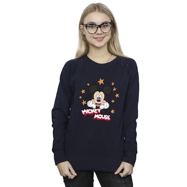 Disney Dam/Kvinnor Mickey Mouse Stjärnor Sweatshirt M Marinblå Navy Blue M