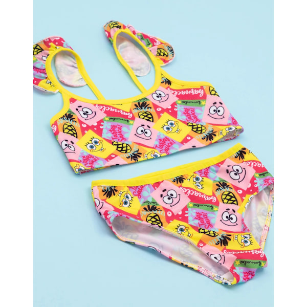 SpongeBob SquarePants Tjejers Ansikten Bikini 8-10 År Gul/Rosa Yellow/Pink 8-10 Years