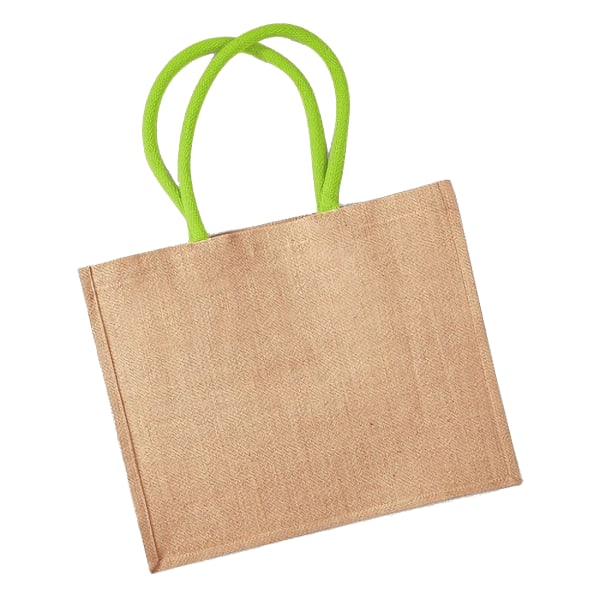 Westford Mill Classic Jute Shopper Bag (21 liter) (paket med 2) Natural/Lime One Size