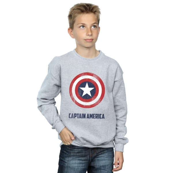 Captain America Boys Shield Sweatshirt 12-13 år Sports Grey Sports Grey 12-13 Years
