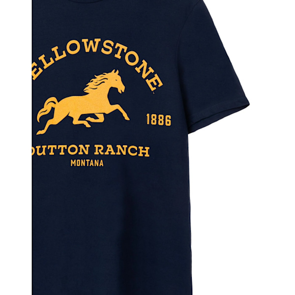 Yellowstone Mens Dutton Ranch Logo Kortärmad T-shirt XXL Na Navy XXL