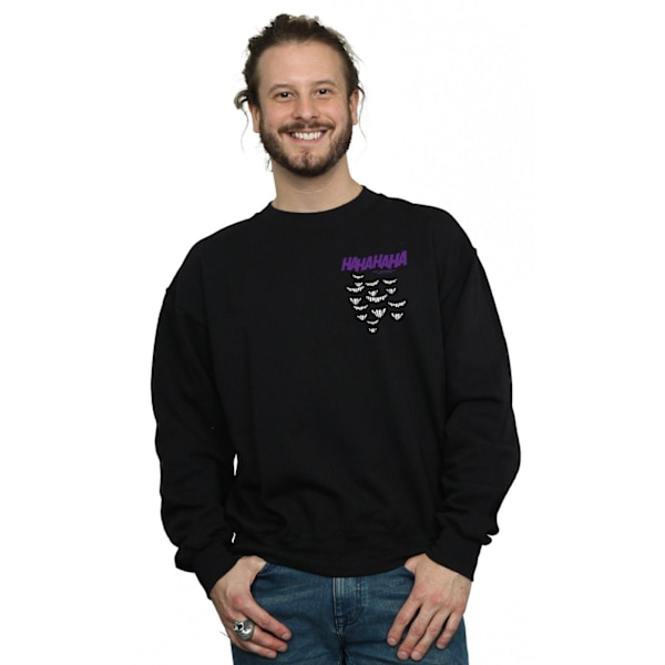 DC Comics Herr Batman Joker Smile Brösttryck Sweatshirt XXL B Black XXL