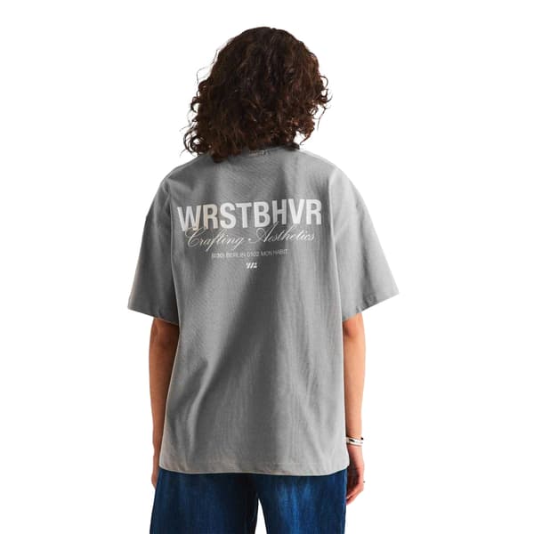 WRSTBHVR Dam/Dam Oversized T-shirt 8 UK Grå Grey 8 UK