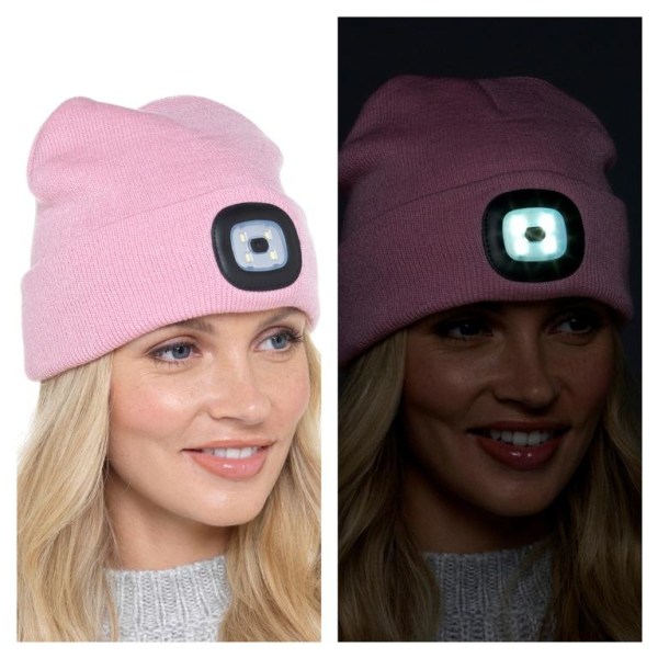 RJM Unisex Adult LED Torch Beanie One Size Rosa Pink One Size