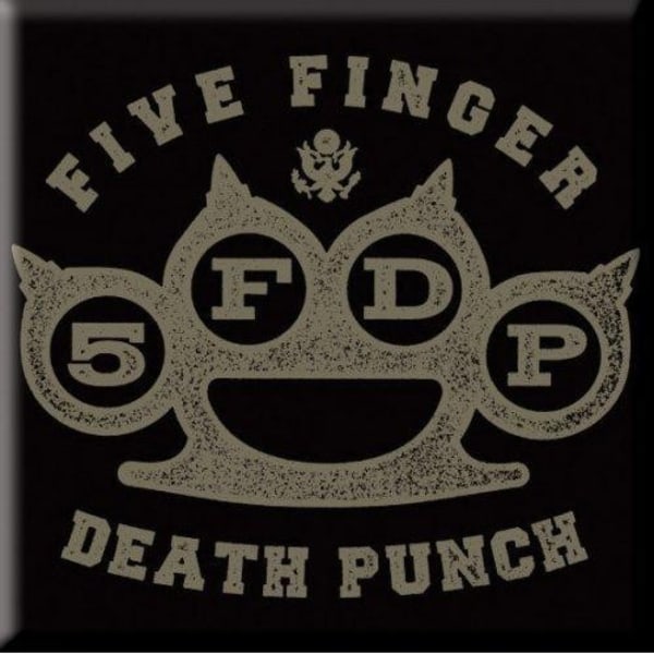 Five Finger Death Punch Mässing Knuckle Kylskåpsmagnet En one size Bl Black/Brass One Size