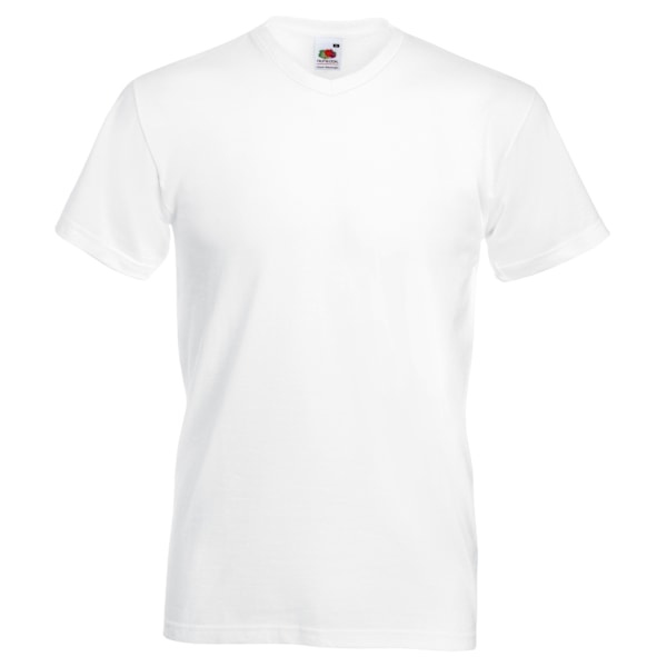 Fruit Of The Loom Mens Valueweight V-Neck, Kortärmad T-shirt White 4XL