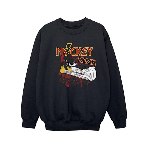 Disney Girls Mickey Mouse Smash Guitar Rock Sweatshirt 7-8 år Black 7-8 Years