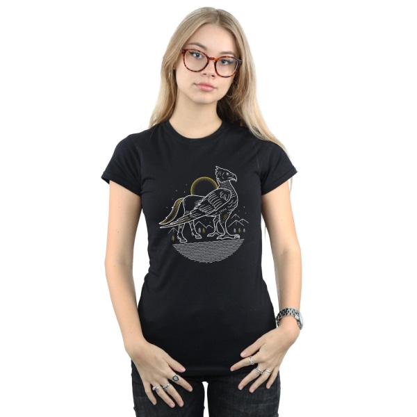 Harry Potter Buckbeak Line Art T-shirt i bomull, dam/dam, S B Black S