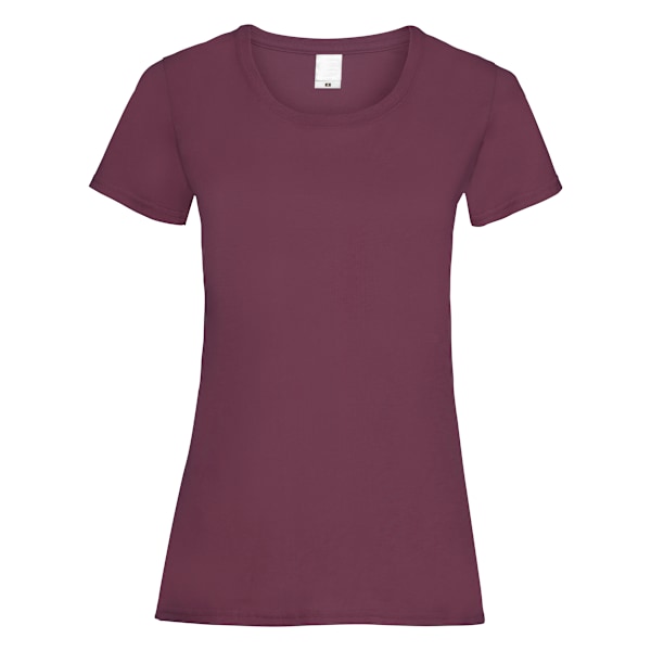 Womens/Ladies Value Fitted Short Sleeve Casual T-Shirt Medium O Oxblood Medium