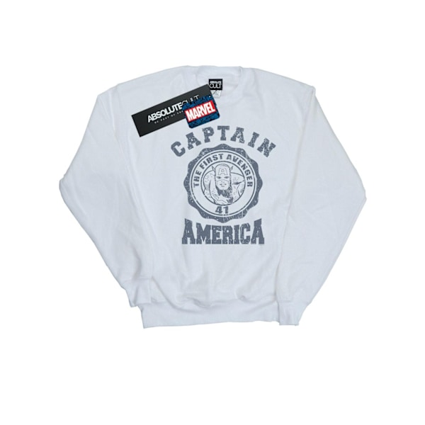 Marvel Herr Captain America Collegiate Sweatshirt XL Vit White XL