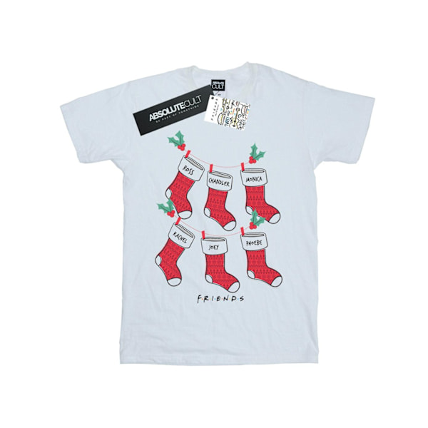 Friends Girls Christmas Stockings Bomull T-shirt 7-8 år Vit White 7-8 Years