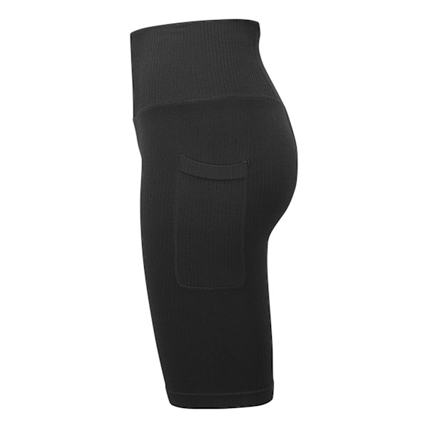 TriDri Dam/Kvinnor Ribbade Sömlösa 3D Cykelshorts XL Svart Black XL
