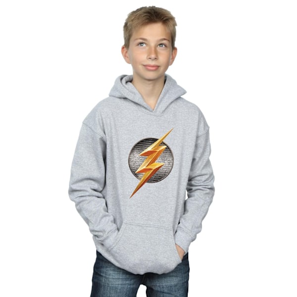 DC Comics Boys Justice League Movie Flash Emblem Hoodie 7-8 år Sports Grey 7-8 Years