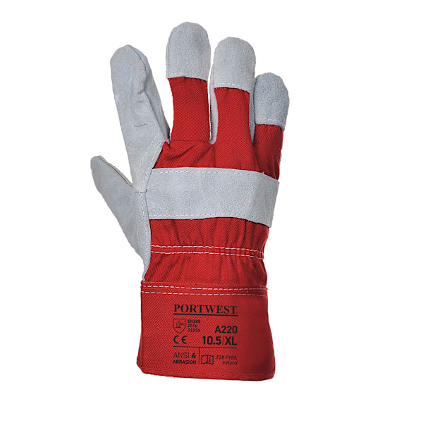 Portwest Unisex Vuxen A220 Premium Kromläder Riggerhandskar Red XL
