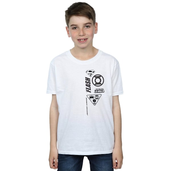 DC Comics Boys Justice League Chest Icons T-Shirt 5-6 år Vit White 5-6 Years