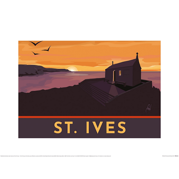 Georgina Westley St Ives Print 30cm x 40cm Lila/Orange Purple/Orange 30cm x 40cm