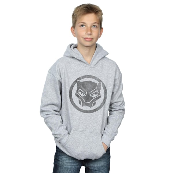 Marvel Boys Black Panther Distressed Icon Hoodie 5-6 år Spor Sports Grey 5-6 Years