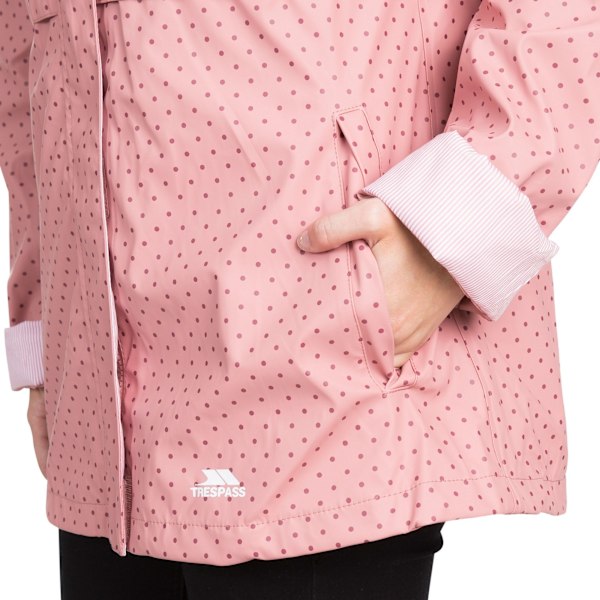 Trespass Dam/Kvinnor Splosh Polka Dot TP50 Vattentät Jacka Dusty Rose 12 UK