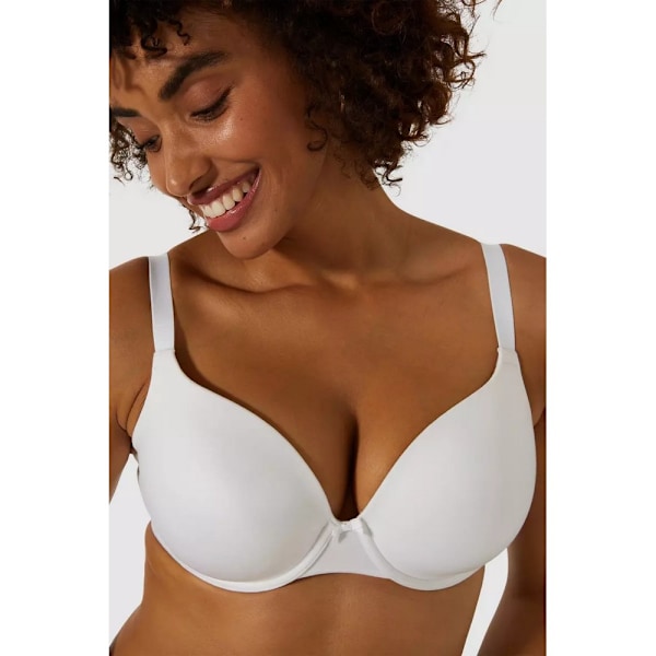 Vacker T-shirt-behå för damer/kvinnor 32DD Vit White 32DD
