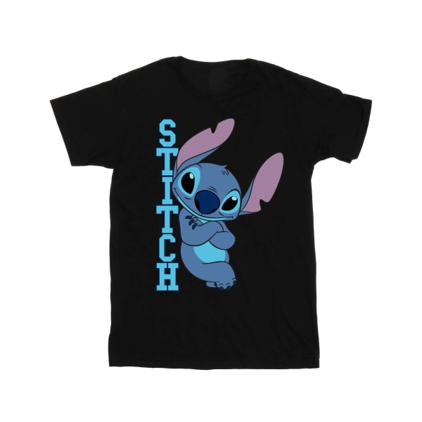 Disney Girls Lilo And Stitch Poserande T-shirt i bomull 7-8 år Bl Black 7-8 Years