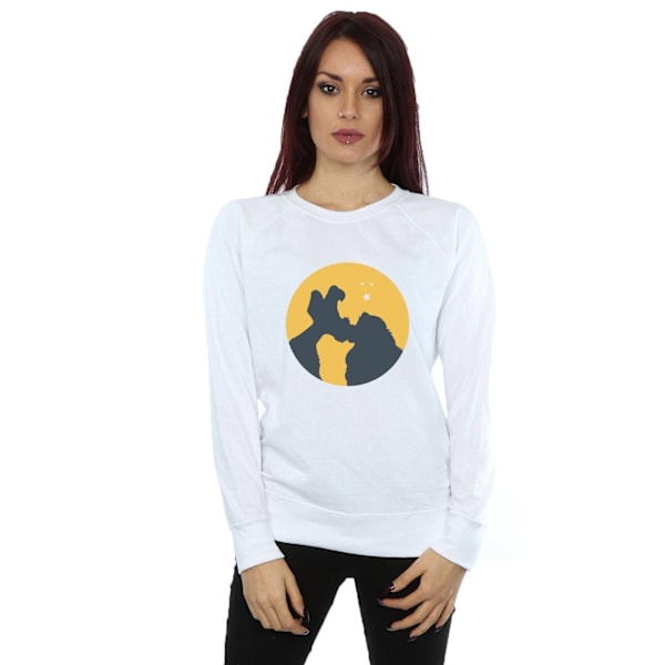 Disney Dam/Kvinnor Lady Och Lufsen Moonlight Kiss Sweatshirt White XL