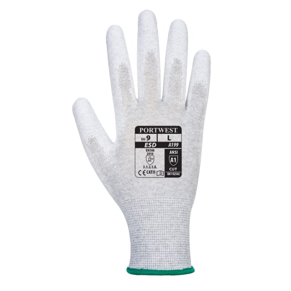Portwest Unisex Adult A199 PU Palm Grip Gloves XXS Grå Grey XXS