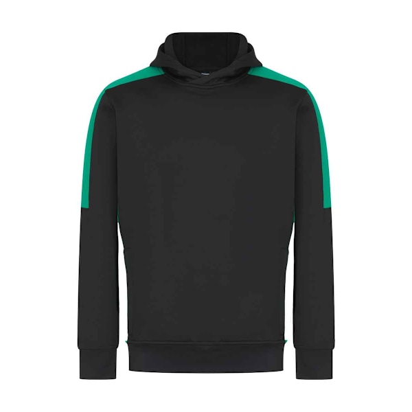 Finden & Hales Unisex Vuxen Team Hoodie L Svart/Smaragd Black/Emerald L