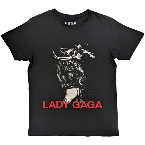 Lady Gaga Unisex Vuxen läderjacka T-shirt L Svart Black L
